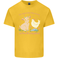 A Girl Who Loves Goats Chickens Farmer Kids T-Shirt Childrens Yellow
