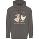 A Girl Who Loves Goats Chickens Farmer Mens 80% Cotton Hoodie Charcoal