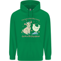 A Girl Who Loves Goats Chickens Farmer Mens 80% Cotton Hoodie Irish Green