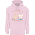 A Girl Who Loves Goats Chickens Farmer Mens 80% Cotton Hoodie Light Pink