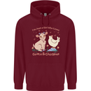 A Girl Who Loves Goats Chickens Farmer Mens 80% Cotton Hoodie Maroon