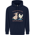 A Girl Who Loves Goats Chickens Farmer Mens 80% Cotton Hoodie Navy Blue