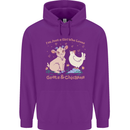 A Girl Who Loves Goats Chickens Farmer Mens 80% Cotton Hoodie Purple