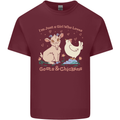 A Girl Who Loves Goats Chickens Farmer Mens Cotton T-Shirt Tee Top Maroon