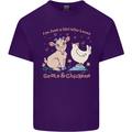 A Girl Who Loves Goats Chickens Farmer Mens Cotton T-Shirt Tee Top Purple