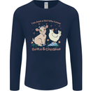 A Girl Who Loves Goats Chickens Farmer Mens Long Sleeve T-Shirt Navy Blue