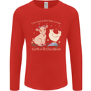 A Girl Who Loves Goats Chickens Farmer Mens Long Sleeve T-Shirt Red