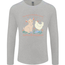 A Girl Who Loves Goats Chickens Farmer Mens Long Sleeve T-Shirt Sports Grey