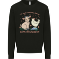 A Girl Who Loves Goats Chickens Farmer Mens Sweatshirt Jumper Black