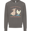 A Girl Who Loves Goats Chickens Farmer Mens Sweatshirt Jumper Charcoal