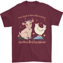 A Girl Who Loves Goats Chickens Farmer Mens T-Shirt 100% Cotton Maroon