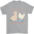 A Girl Who Loves Goats Chickens Farmer Mens T-Shirt 100% Cotton Sports Grey