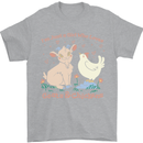 A Girl Who Loves Goats Chickens Farmer Mens T-Shirt 100% Cotton Sports Grey