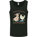 A Girl Who Loves Goats Chickens Farmer Mens Vest Tank Top Black