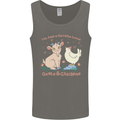 A Girl Who Loves Goats Chickens Farmer Mens Vest Tank Top Charcoal
