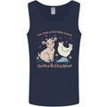 A Girl Who Loves Goats Chickens Farmer Mens Vest Tank Top Navy Blue