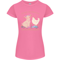A Girl Who Loves Goats Chickens Farmer Womens Petite Cut T-Shirt Azalea