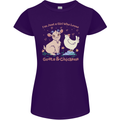 A Girl Who Loves Goats Chickens Farmer Womens Petite Cut T-Shirt Purple