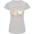 A Girl Who Loves Goats Chickens Farmer Womens Petite Cut T-Shirt Sports Grey