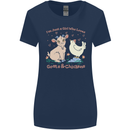 A Girl Who Loves Goats Chickens Farmer Womens Wider Cut T-Shirt Navy Blue