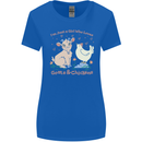 A Girl Who Loves Goats Chickens Farmer Womens Wider Cut T-Shirt Royal Blue