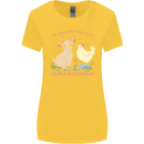 A Girl Who Loves Goats Chickens Farmer Womens Wider Cut T-Shirt Yellow