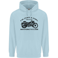 A Girl Who Loves Motorcycles Biker Childrens Kids Hoodie Light Blue