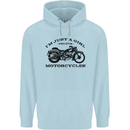 A Girl Who Loves Motorcycles Biker Childrens Kids Hoodie Light Blue