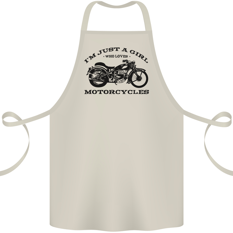 A Girl Who Loves Motorcycles Biker Cotton Apron 100% Organic Natural