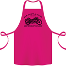 A Girl Who Loves Motorcycles Biker Cotton Apron 100% Organic Pink