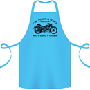 A Girl Who Loves Motorcycles Biker Cotton Apron 100% Organic Turquoise