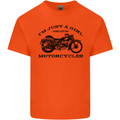 A Girl Who Loves Motorcycles Biker Kids T-Shirt Childrens Orange