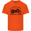 A Girl Who Loves Motorcycles Biker Kids T-Shirt Childrens Orange