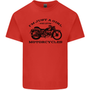 A Girl Who Loves Motorcycles Biker Kids T-Shirt Childrens Red