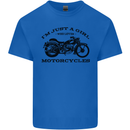 A Girl Who Loves Motorcycles Biker Kids T-Shirt Childrens Royal Blue