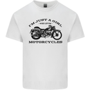 A Girl Who Loves Motorcycles Biker Kids T-Shirt Childrens White