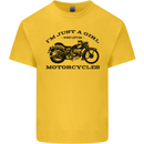 A Girl Who Loves Motorcycles Biker Kids T-Shirt Childrens Yellow