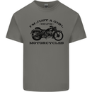 A Girl Who Loves Motorcycles Biker Mens Cotton T-Shirt Tee Top Charcoal