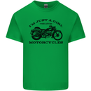 A Girl Who Loves Motorcycles Biker Mens Cotton T-Shirt Tee Top Irish Green