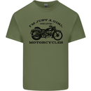 A Girl Who Loves Motorcycles Biker Mens Cotton T-Shirt Tee Top Military Green