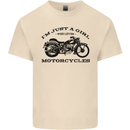 A Girl Who Loves Motorcycles Biker Mens Cotton T-Shirt Tee Top Natural