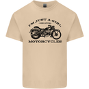 A Girl Who Loves Motorcycles Biker Mens Cotton T-Shirt Tee Top Sand