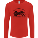 A Girl Who Loves Motorcycles Biker Mens Long Sleeve T-Shirt Red