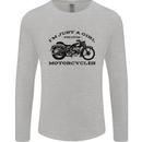 A Girl Who Loves Motorcycles Biker Mens Long Sleeve T-Shirt Sports Grey