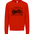 A Girl Who Loves Motorcycles Biker Mens Sweatshirt Jumper Bright Red