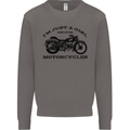 A Girl Who Loves Motorcycles Biker Mens Sweatshirt Jumper Charcoal