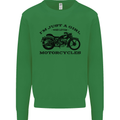 A Girl Who Loves Motorcycles Biker Mens Sweatshirt Jumper Irish Green