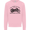 A Girl Who Loves Motorcycles Biker Mens Sweatshirt Jumper Light Pink