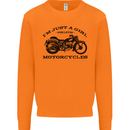 A Girl Who Loves Motorcycles Biker Mens Sweatshirt Jumper Orange