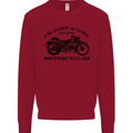 A Girl Who Loves Motorcycles Biker Mens Sweatshirt Jumper Red